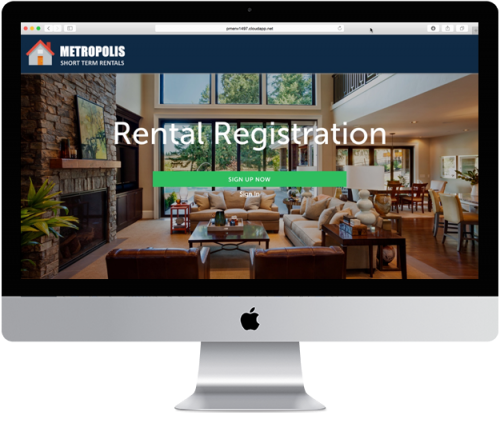 rental registration screen