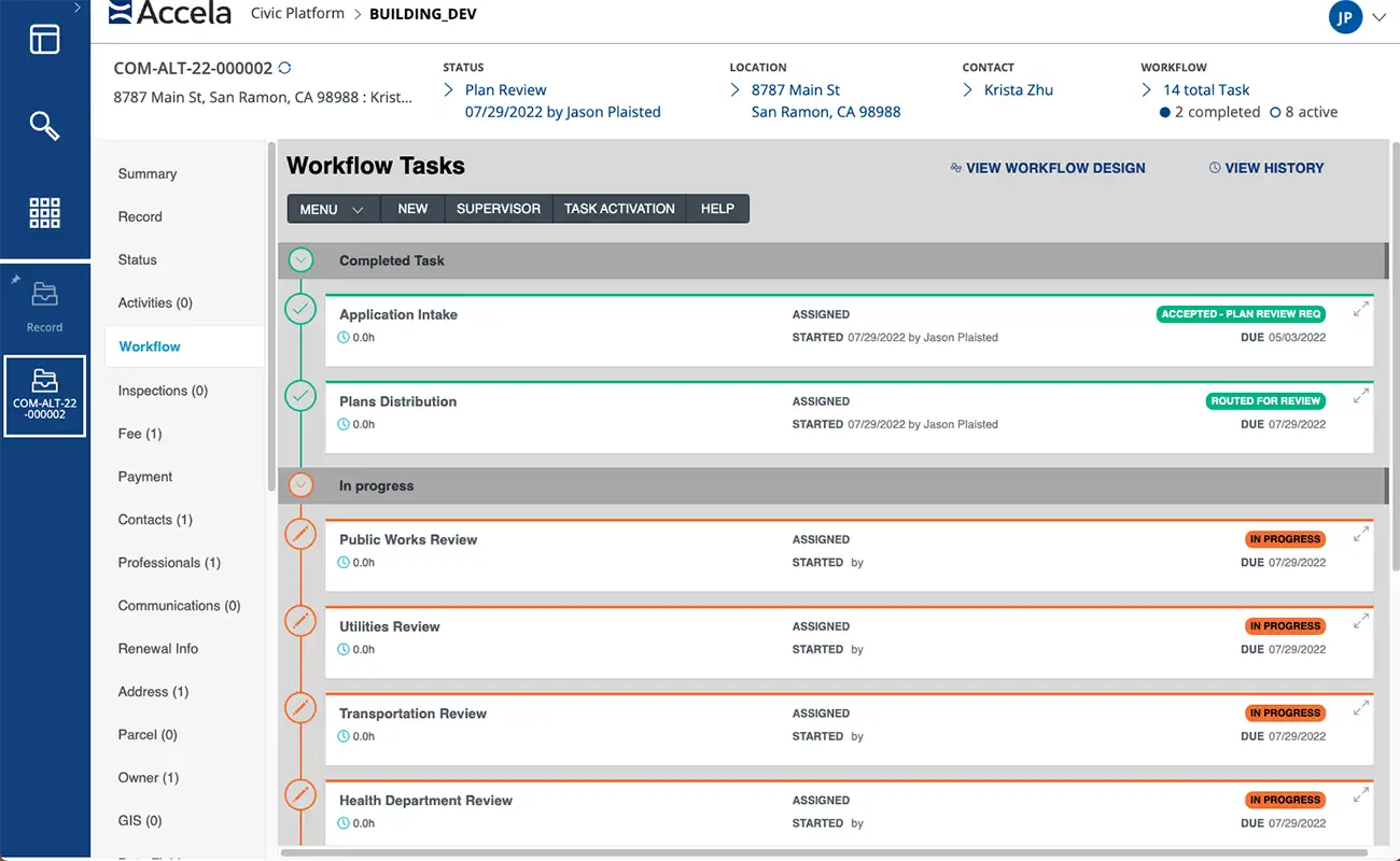 Workflow management