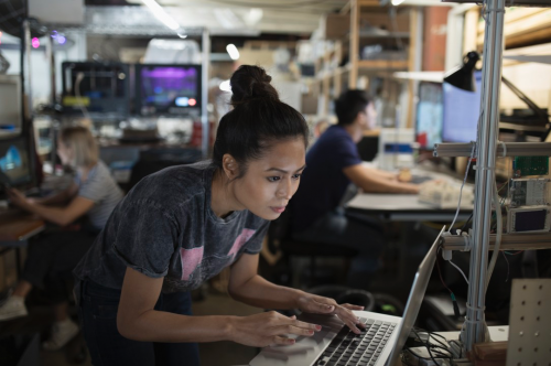 woman at computer