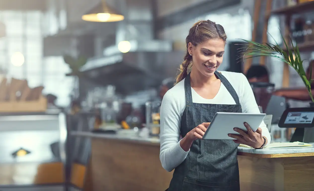 small business woman with ipad