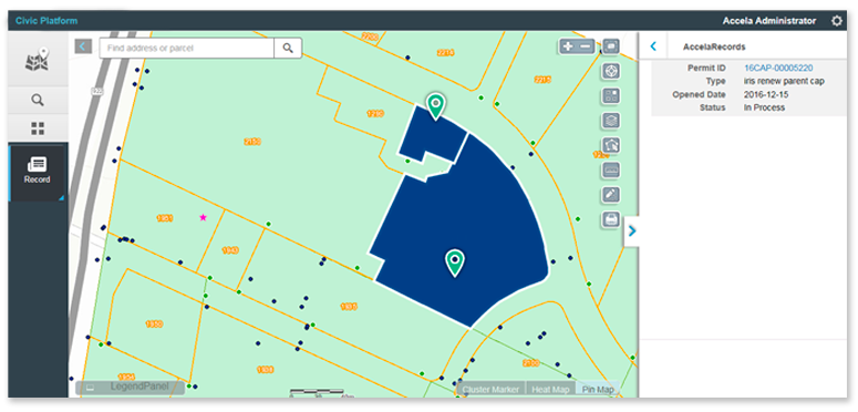 civic platform gis map screen