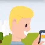 animated man on cell phone