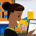 animated woman with ipad