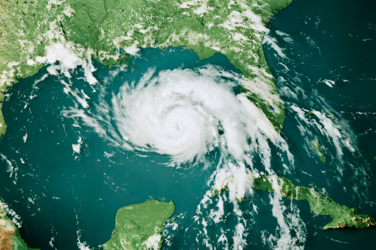 Hurricane Ida 2021 Topographic Map 3D Render Color