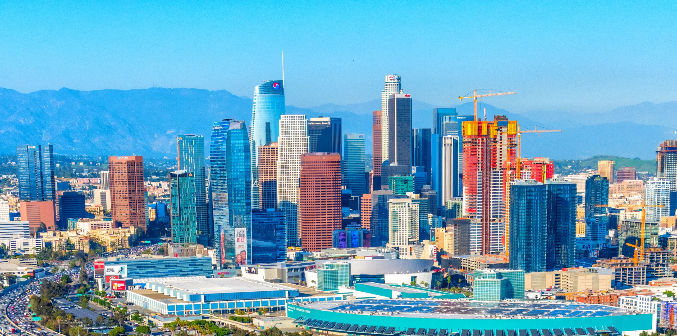 The downtown skyline of Los Angeles