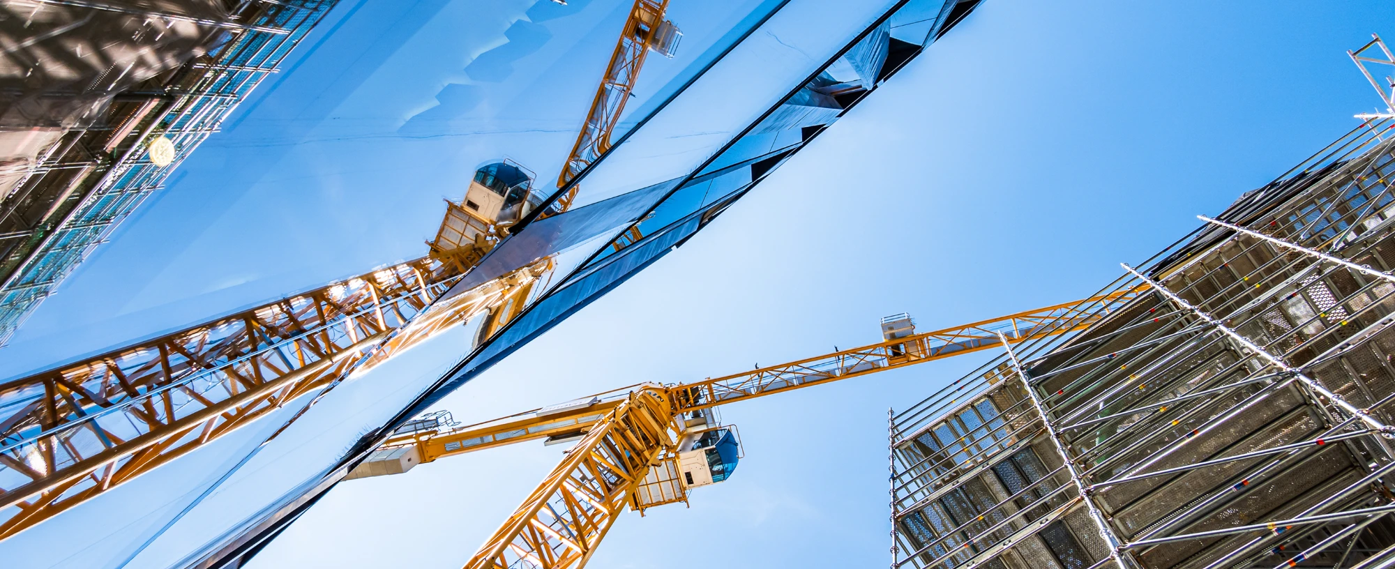 Cranes on a building construction site